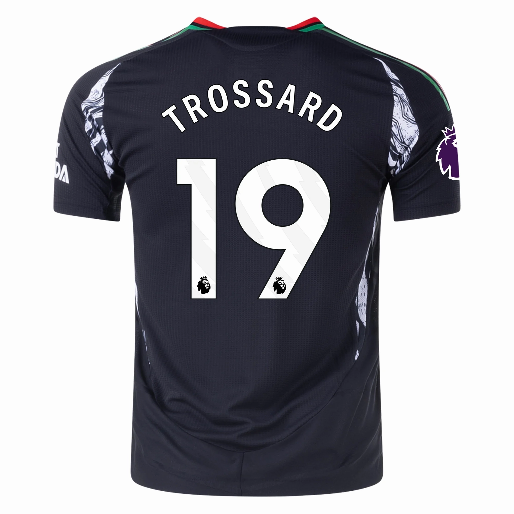 All Weather Adapt Fabric adidas Arsenal Authentic Leandro Trossard Away Jersey w/ EPL Patch 24/25 (Black)