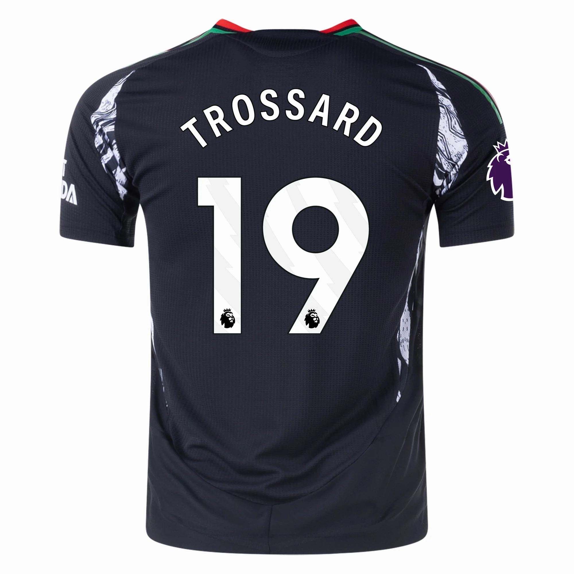 Focused Cut adidas Arsenal Authentic Leandro Trossard Away Jersey w/ EPL Patch 24/25 (Black)
