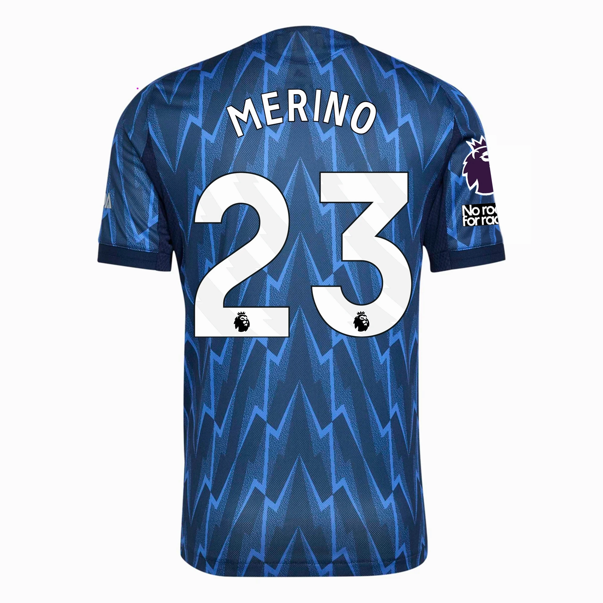 adidas Arsenal Authentic Mikel Merino Away Jersey w/ EPL   No Room For Racism 25/26 (Indigo/Silver) Variable Density Knitting
