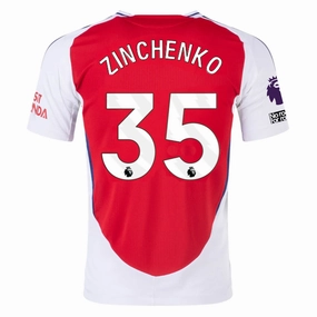 adidas Arsenal Authentic Oleksandr Zinchenko Home Jersey w/ EPL   No Room For Racism Patches 24/25 (Better Scarlet/White) Low Friction Texturing