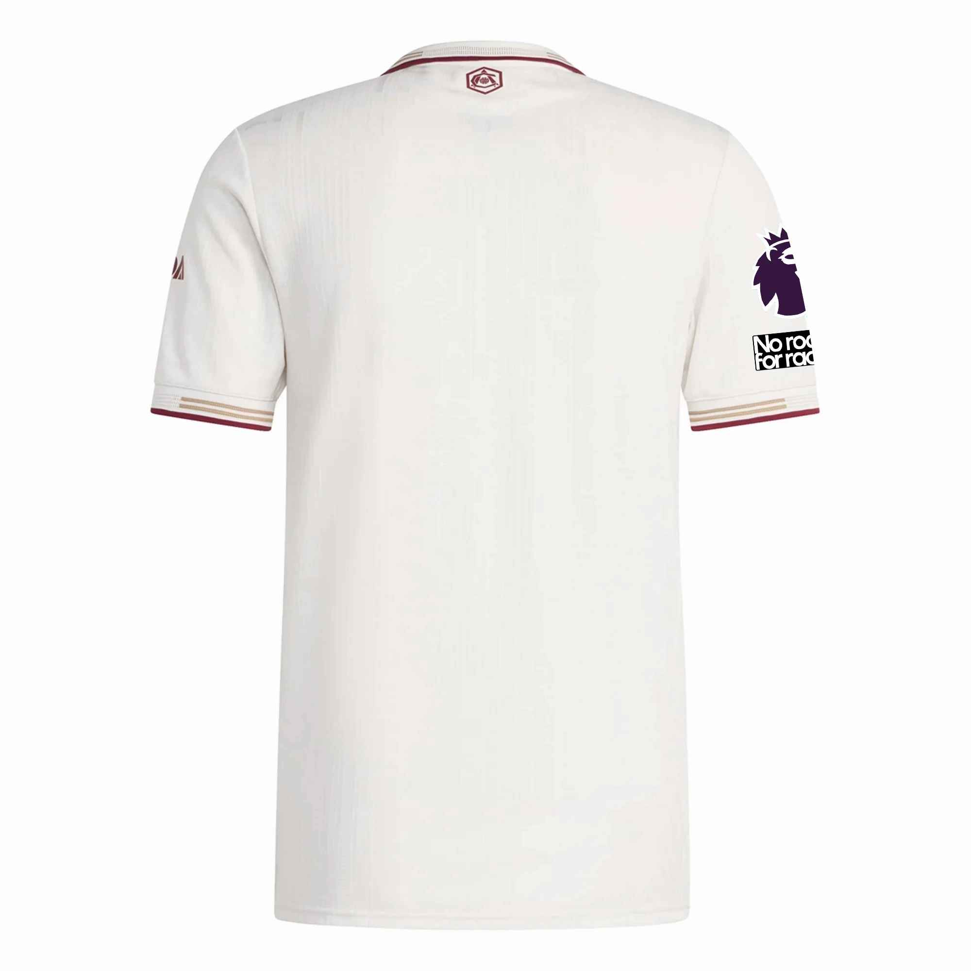 Classic Crew Neck Design Zero Waste Manufacturing Process adidas Arsenal Authentic Third Jersey w/ EPL   No Room For Racism Patches 25/26 (White/Burgundy)