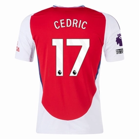 adidas Arsenal C??dric Soares Home Jersey w/ EPL   No Room For Racism Patches 24/25 (Better Scarlet/White) Odor Resistant Fabric