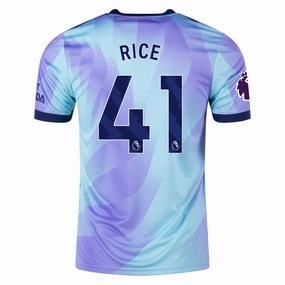Comfort Fit Collar adidas Arsenal Declan Rice Third Jersey w/ EPL Patch 24/25 (Clear Aqua/Light Flash Purple)