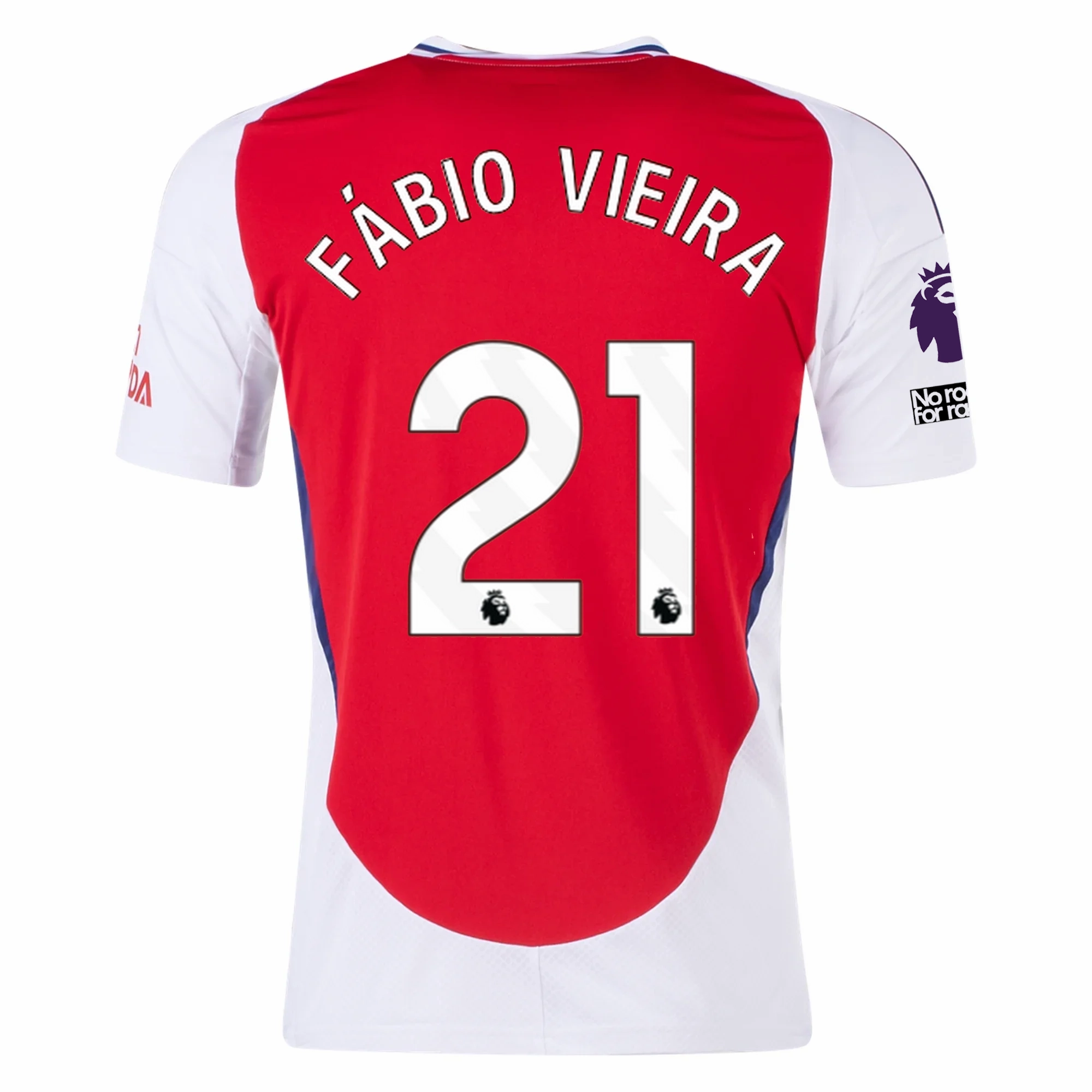 adidas Arsenal F??bio Vieira Home Jersey w/ EPL   No Room For Racism Patches 24/25 (Better Scarlet/White) Color Blocked High Compression Support