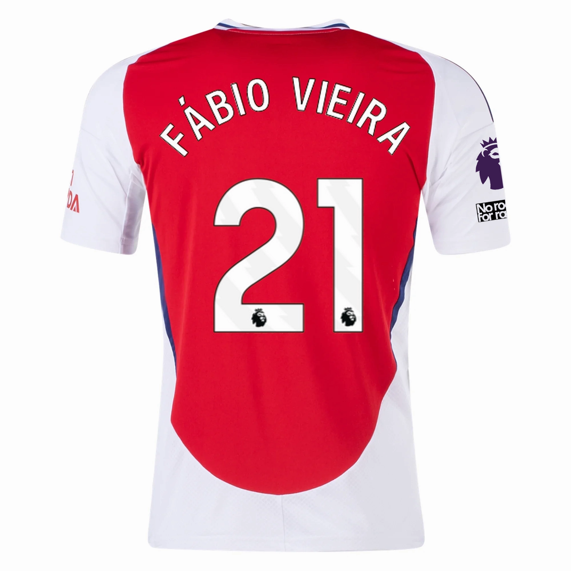 On The Go Slim Silhouette adidas Arsenal F??bio Vieira Home Jersey w/ EPL   No Room For Racism Patches 24/25 (Better Scarlet/White)