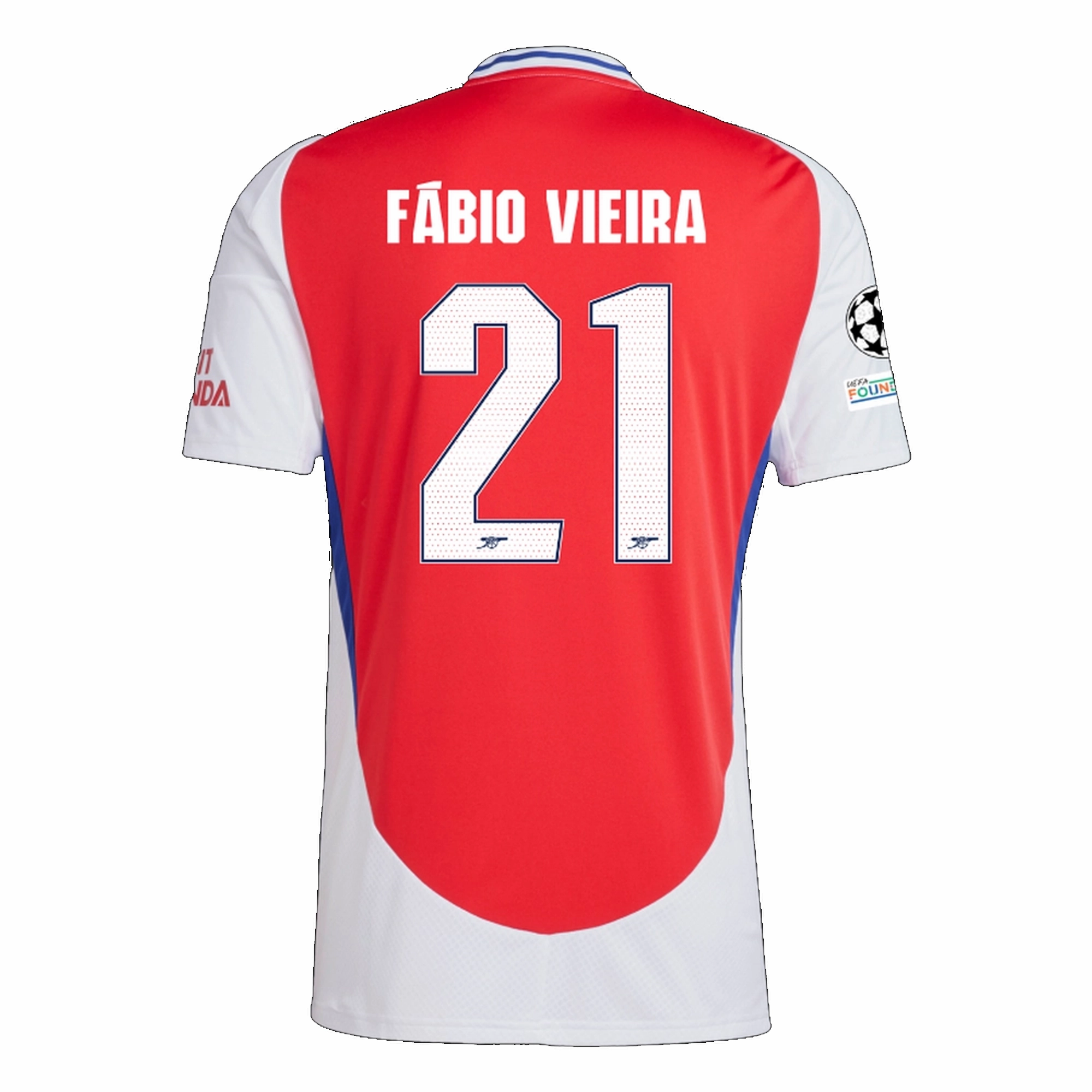 adidas Arsenal Fabio Viera Home Jersey w/ Champions League Patches 24/25 (Better Scarlet/White) Elasticized Cuffs