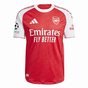 adidas Arsenal FC Authentic Home Jersey w/ Champions League Patches 25/26 (Better Scarlet/White) Versatile Fit Athletic Form