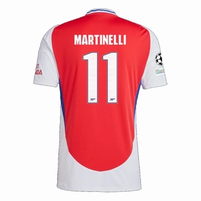 adidas Arsenal Gabriel Martinelli Home Jersey w/ Champions League Patches 24/25 (Better Scarlet/White) Free Motion
