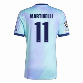 adidas Arsenal Gabriel Martinelli Third Jersey w/ Champions League Patches 24/25 (Clear Aqua/Light Flash Purple) Casual Movement