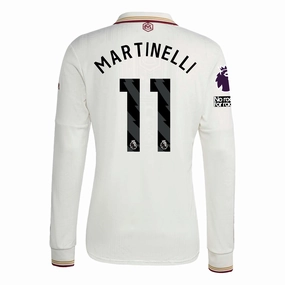 Sport Ready All Day Comfort Flex adidas Arsenal Gabriel Martinelli Third Long Sleeve Jersey w/ EPL   No Room For Racism 25/26 (White/Burgundy)