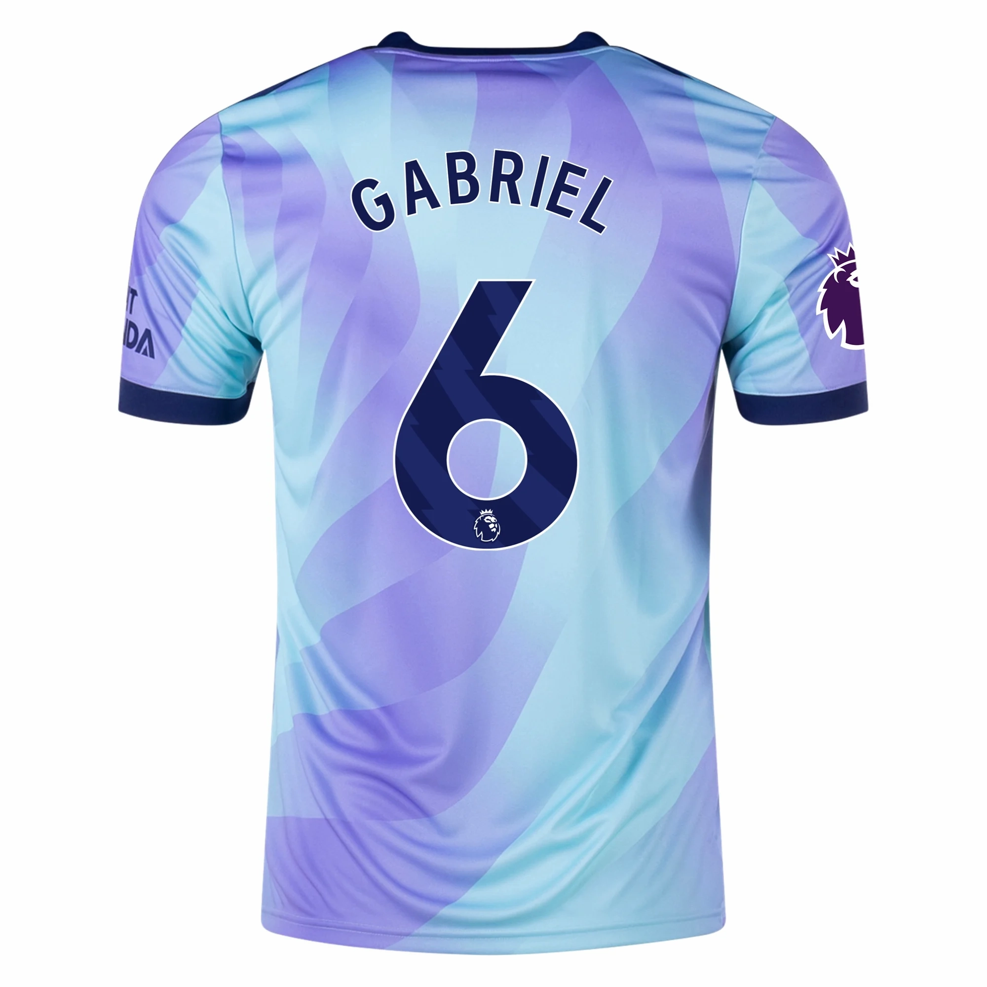 Eco Conscious Dye Process adidas Arsenal Gabriel Third Jersey w/ EPL Patch 24/25 (Clear Aqua/Light Flash Purple)