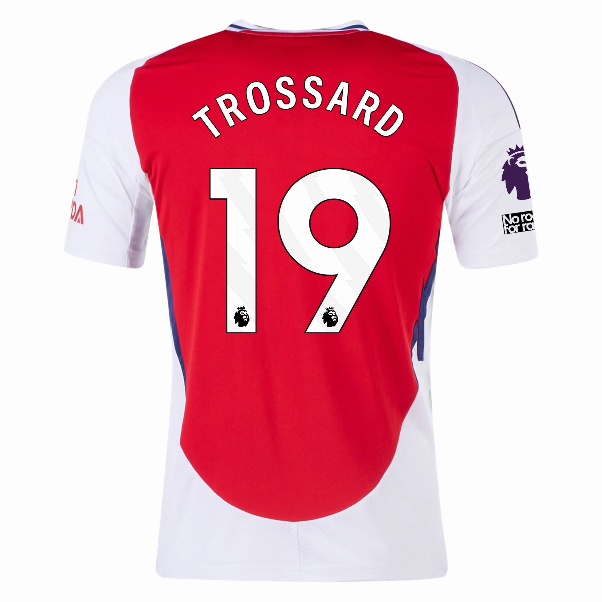 adidas Arsenal Leandro Trossard Home Jersey w/ EPL   No Room For Racism Patches 24/25 (Better Scarlet/White) Body Mapping Technology Dynamic Tension Banding