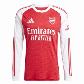 Double Layered Edging adidas Arsenal Long Sleeve Home Jersey 25/26 (Better Scarlet/White)