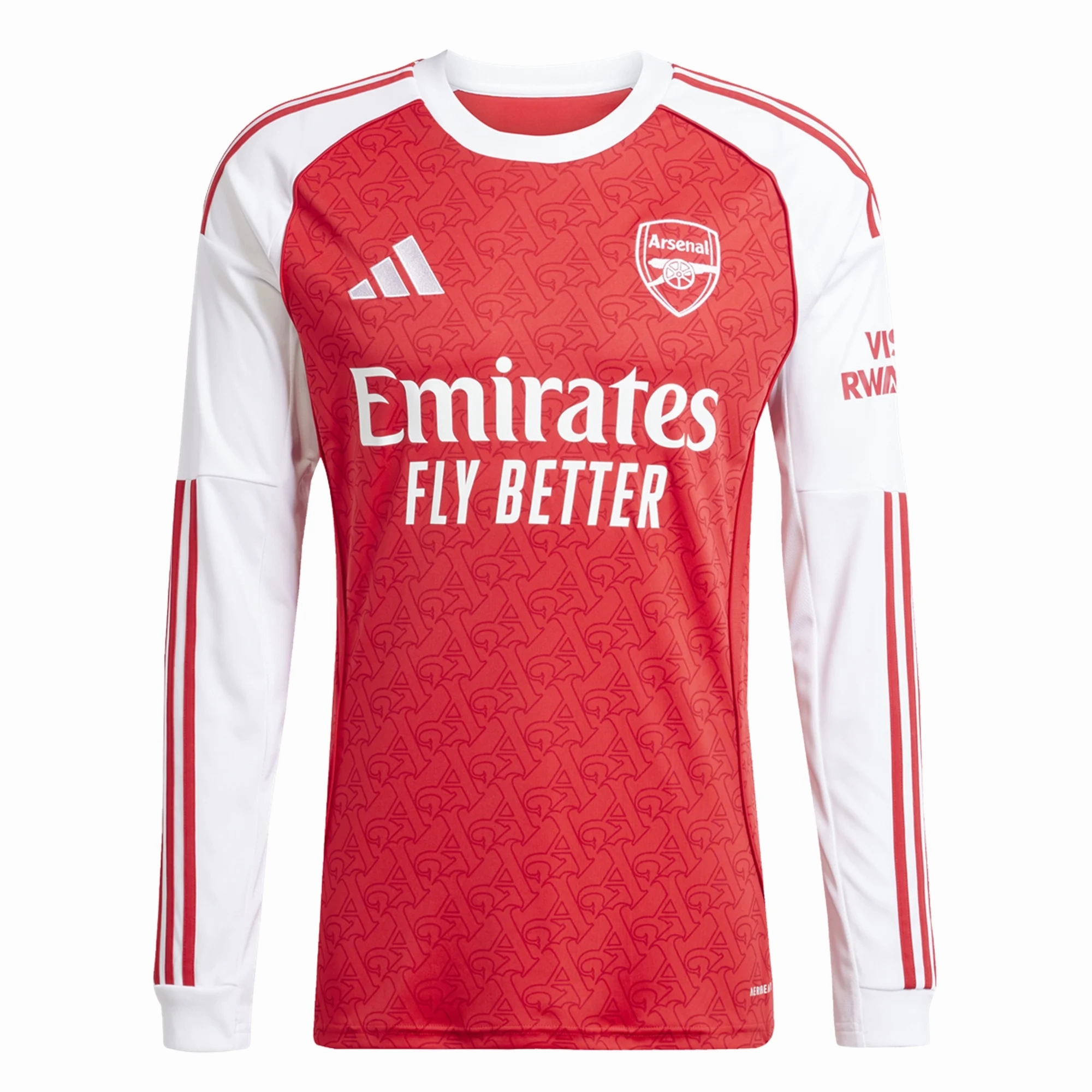 adidas Arsenal Long Sleeve Home Jersey 25/26 (Better Scarlet/White) Low Profile Drop Shoulder
