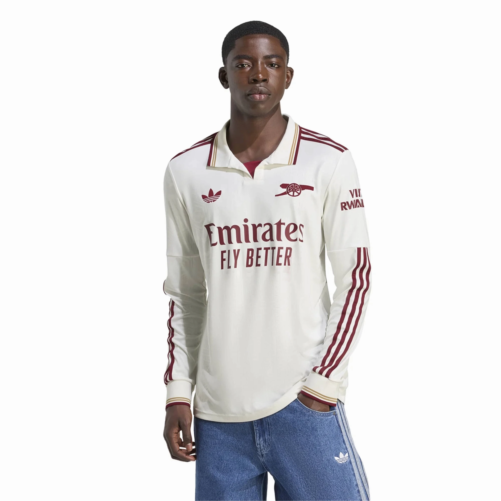 Friction control Vivid Pattern adidas Arsenal Martin ?degaard Third Long Sleeve Jersey w/ EPL   No Room For Racism 25/26 (White/Burgundy)
