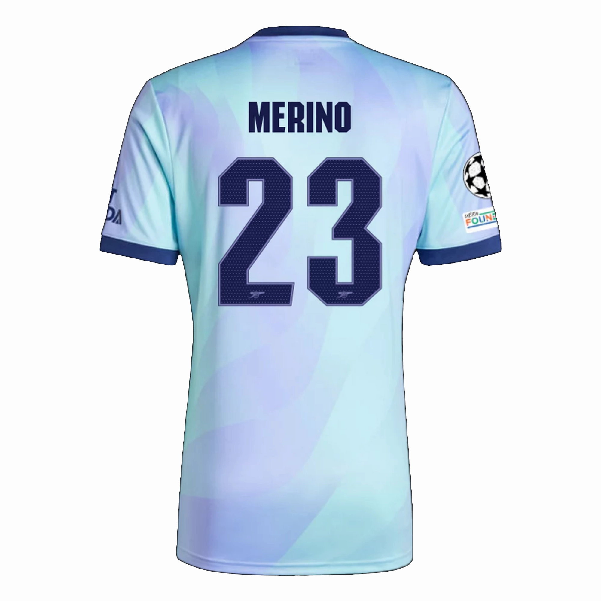 Easy Movement Dry Texture adidas Arsenal Mikel Merino Third Jersey w/ Champions League Patches 24/25 (Clear Aqua/Light Flash Purple)