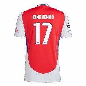 adidas Arsenal Oleksandr Zinchenko Home Jersey w/ Champions League Patches 24/25 (Better Scarlet/White) Training session