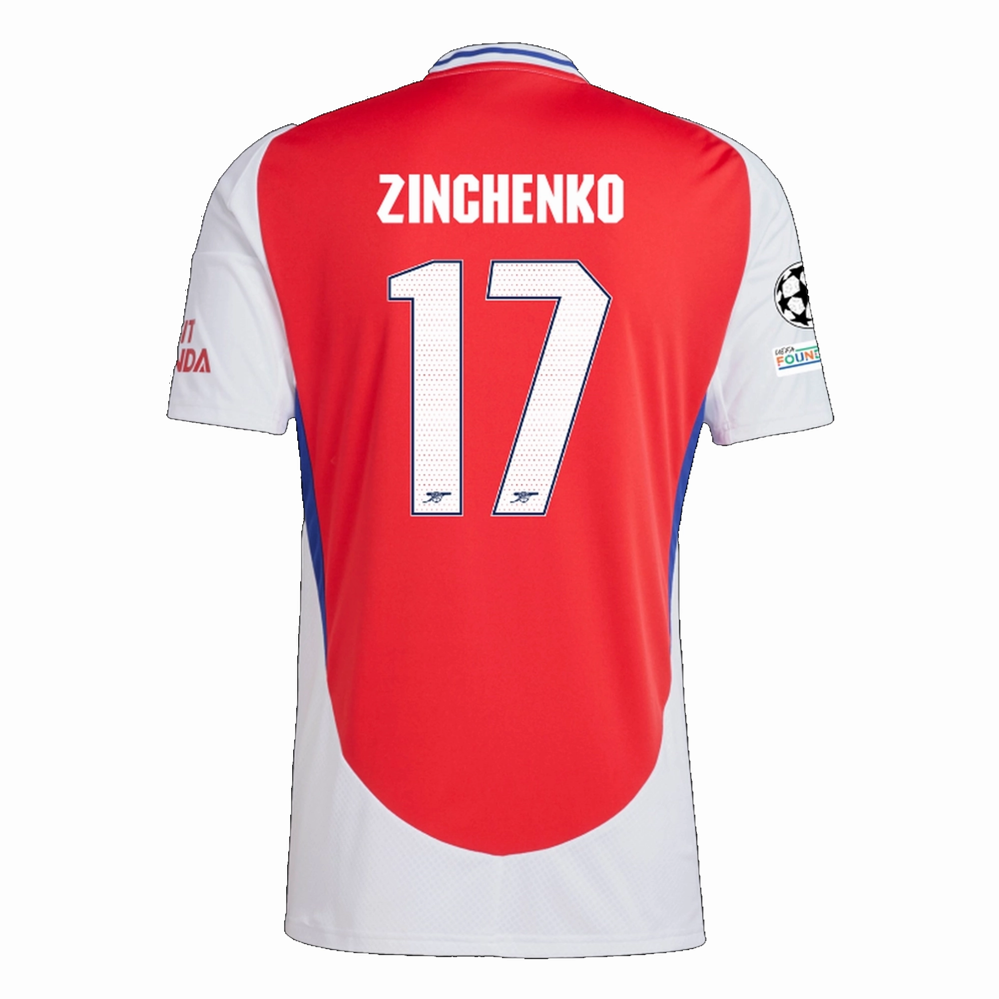 Court Style adidas Arsenal Oleksandr Zinchenko Home Jersey w/ Champions League Patches 24/25 (Better Scarlet/White)