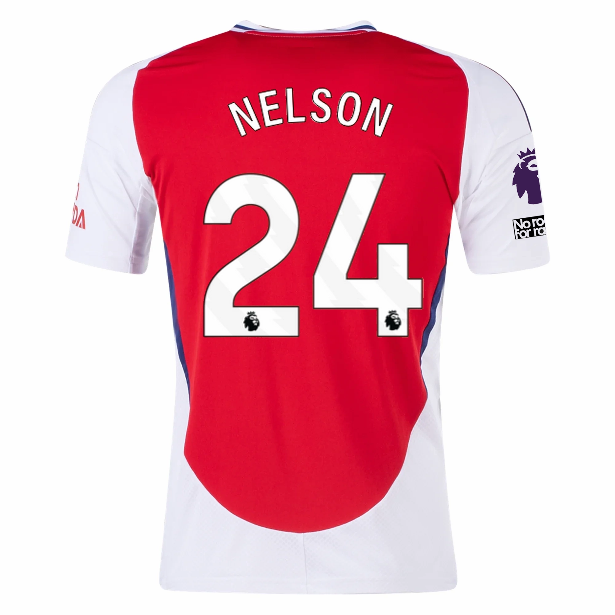 Game Utility adidas Arsenal Reiss Nelson Home Jersey w/ EPL   No Room For Racism Patches 24/25 (Better Scarlet/White)