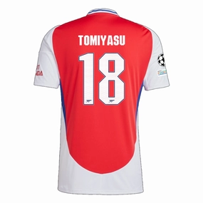 Urban Flex adidas Arsenal Takehiro Tomiyasu Home Jersey w/ Champions League Patches 24/25 (Better Scarlet/White)
