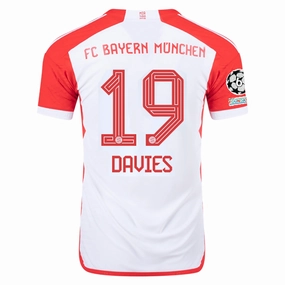 fitness gear Game mode adidas Bayern Munich Authentic Alphonso Davies Home Jersey w/ Champions League Patches 23/24 (White/Red)