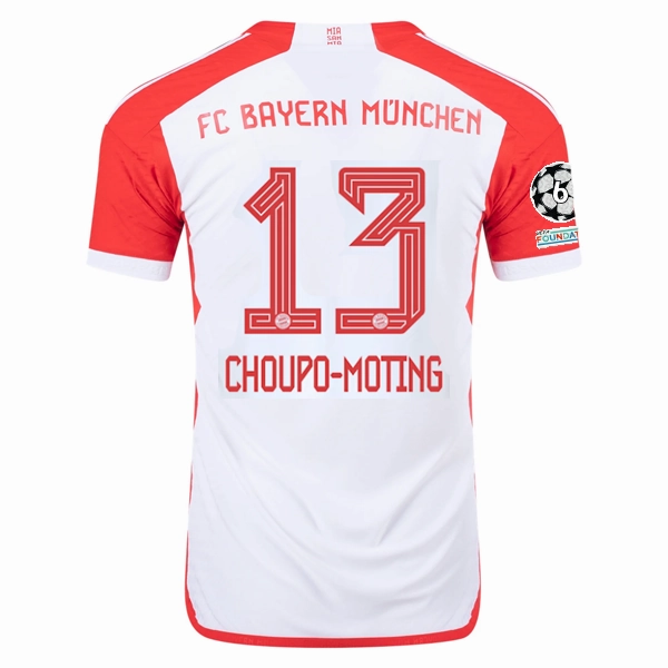 adidas Bayern Munich Authentic Eric Maxim Choupo-Moting Home Jersey w/ Champions League Patches 23/24 (White/Red) gear up Thermal Regulating Layer