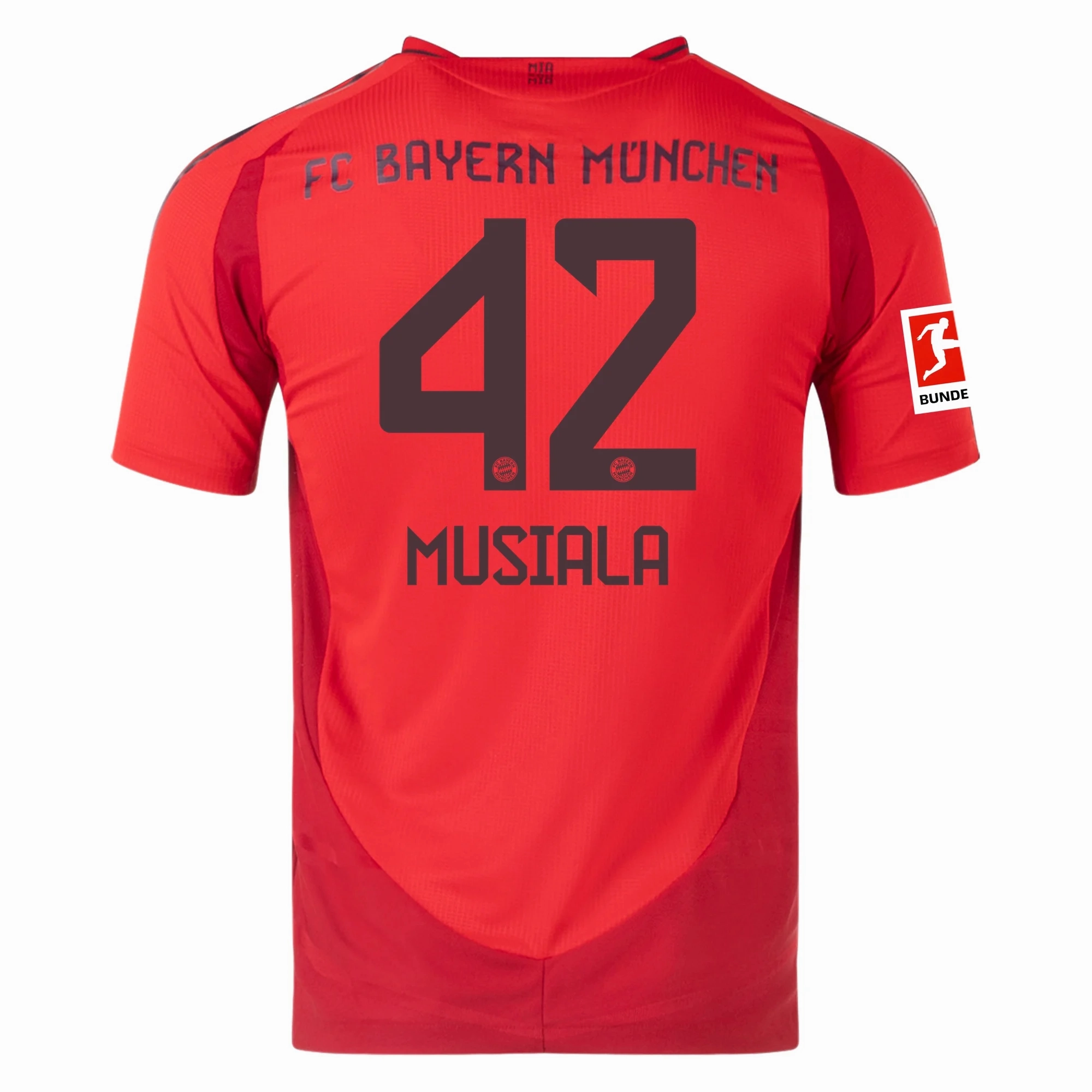 adidas Bayern Munich Authentic Jamal Musiala Home Jersey w/ Bundesliga Patch 24/25 (Red) Game Day
