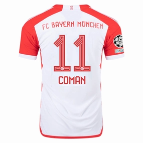 Functional Design adidas Bayern Munich Authentic Kingsley Coman Home Jersey w/ Champions League Patches 23/24 (White/Red)