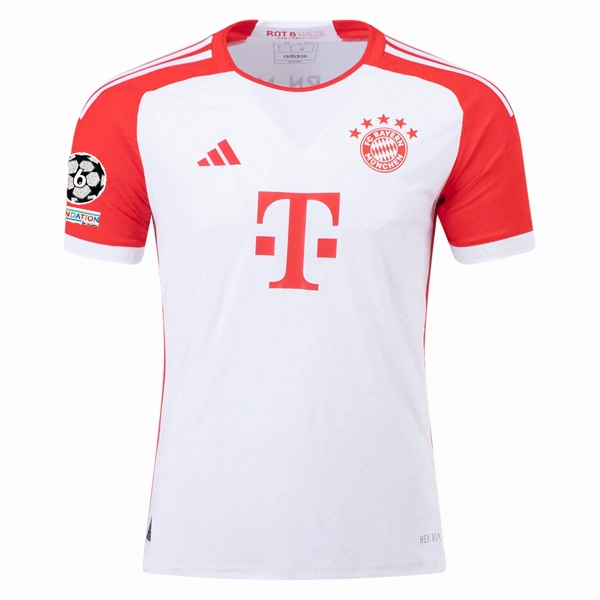 Breath Panel Water Repellent Finish adidas Bayern Munich Authentic Noussair Mazraoui Home Jersey w/ Champions League Patches 23/24 (White/Red)