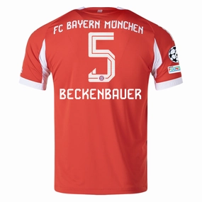 Sublimation Print Ready adidas Bayern Munich Beckenbauer Home Jersey w/ Champions League Patches 25/26 (Red)