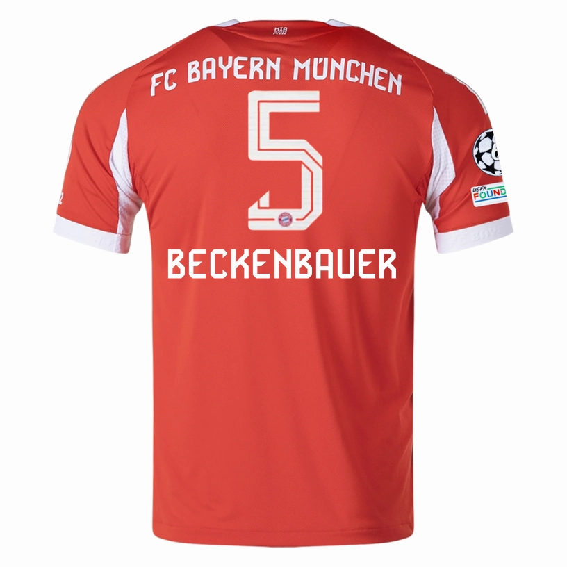 Sublimation Print Ready adidas Bayern Munich Beckenbauer Home Jersey w/ Champions League Patches 25/26 (Red)
