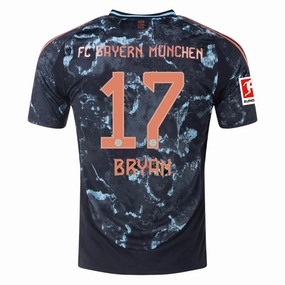 Comfortable Inner Lining adidas Bayern Munich Bryan Zaragoza Away Jersey w/ Bundesliga Patch 24/25 (Black/Copper/Blue)