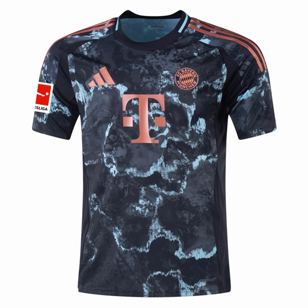 adidas Bayern Munich Harry Kane Away Jersey w/ Bundesliga Patch 24/25 (Black/Copper/Blue) Focused Cut