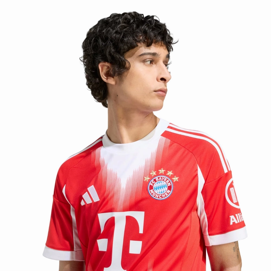 adidas Bayern Munich Home Jersey w/ Bundesliga Champion Patch 25/26 (Red) Active Performance