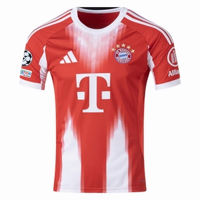 adidas Bayern Munich Home Jersey w/ Champions League Patches 25/26 (Red) Air Flow Tech