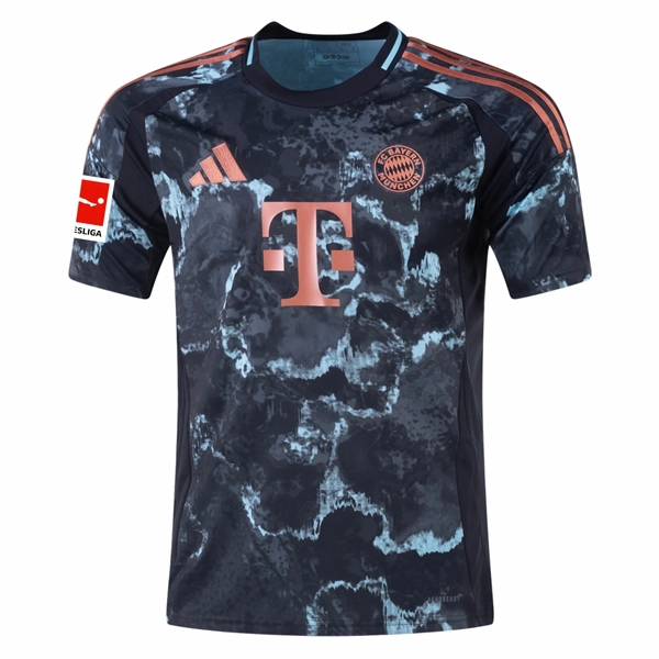 Thermoregulating Fabric adidas Bayern Munich Matthijs de Ligt Away Jersey w/ Bundesliga Patch 24/25 (Black/Copper/Blue)