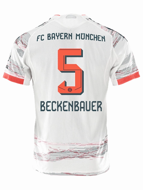 adidas Beckenbauer Authentic Away Jersey 25/26 w/ Sponsor   Meister Bundesliga Patch (White/Red) stain resistant coating Zero Distraction Tagging