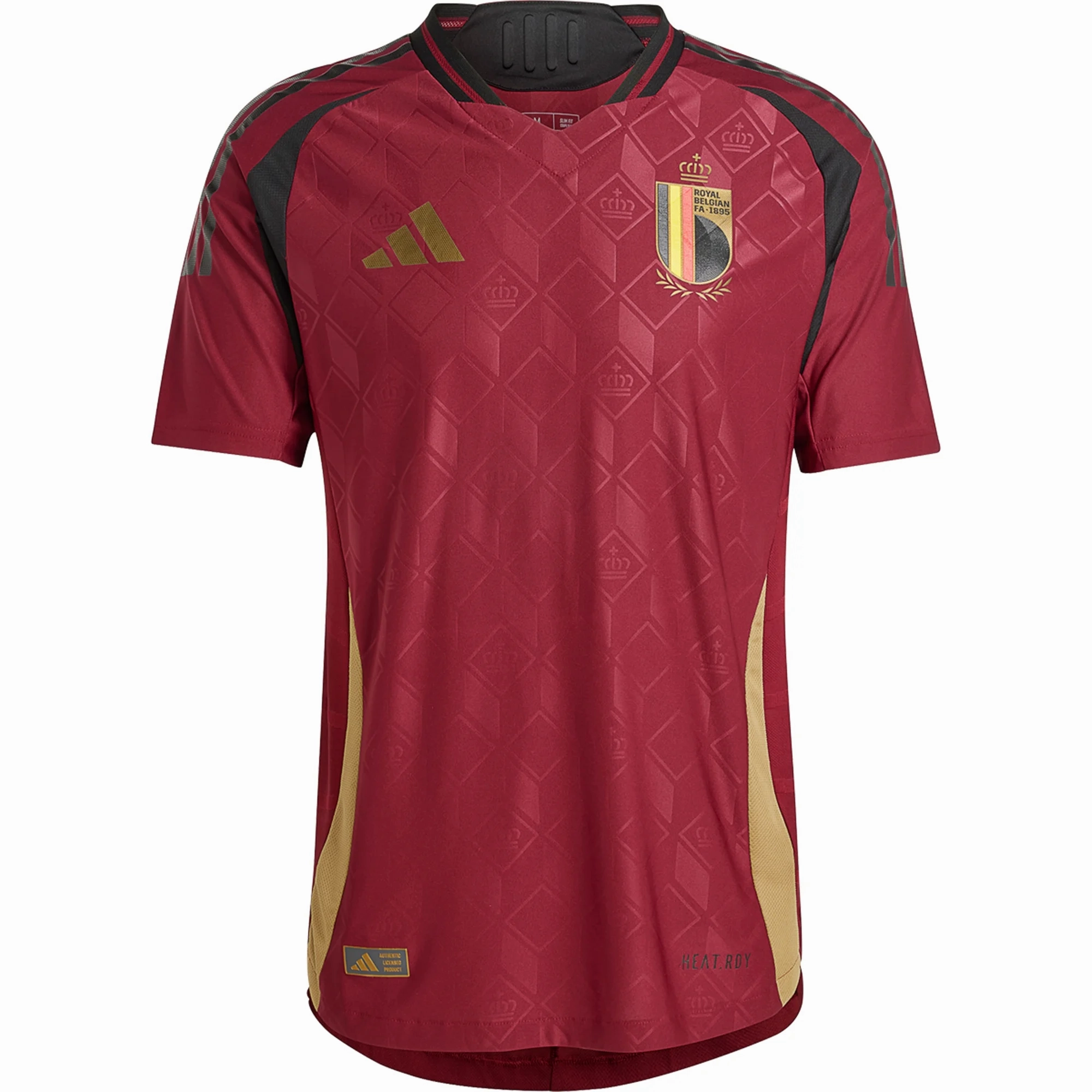Pre Shrunk Fabric Athletic Silicone Trim adidas Belgium Authentic Home Jersey 24/25 (Burgundy)