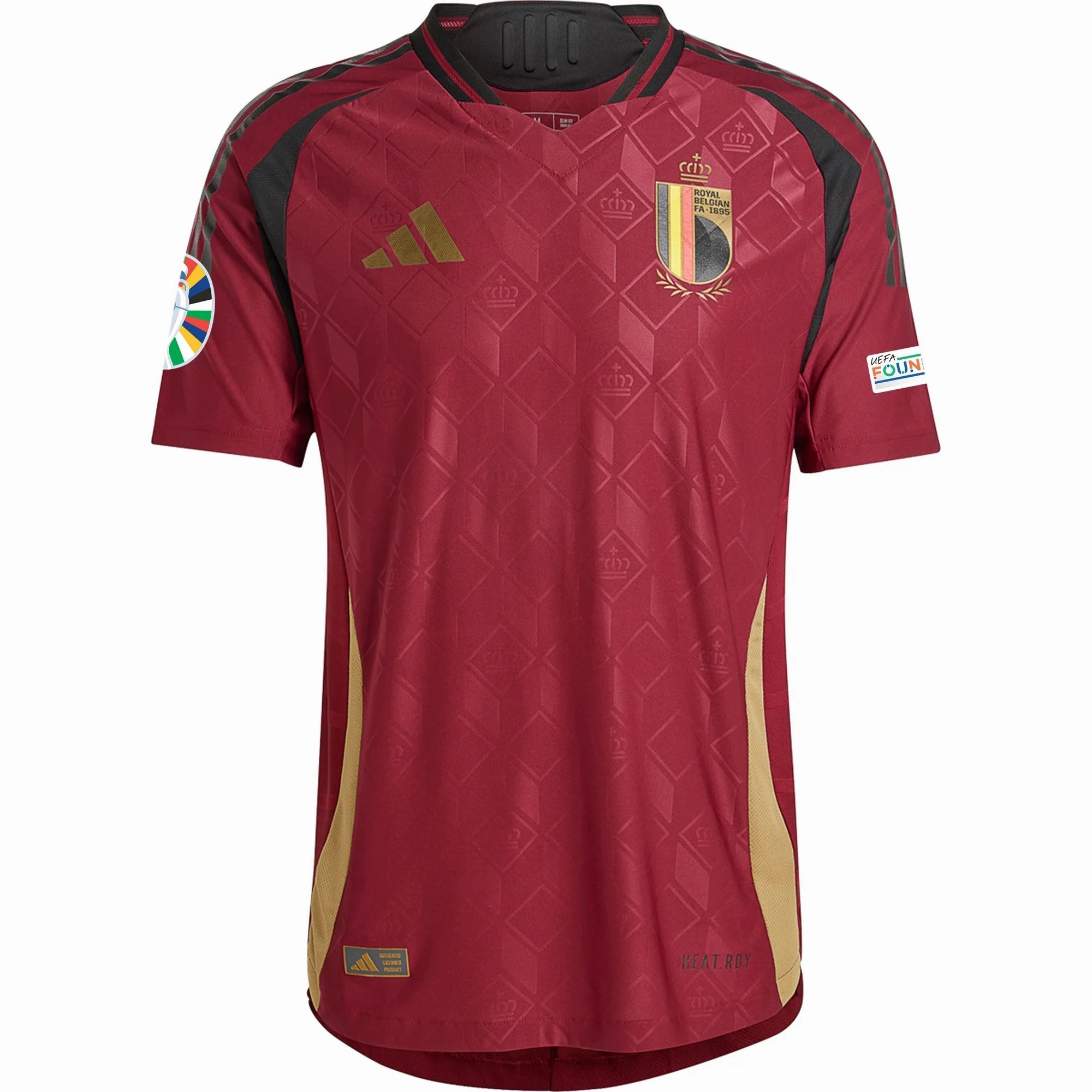 Maximum Comfort adidas Belgium Authentic Home Jersey w/ Euro 2024 Patches 24/25 (Burgundy)