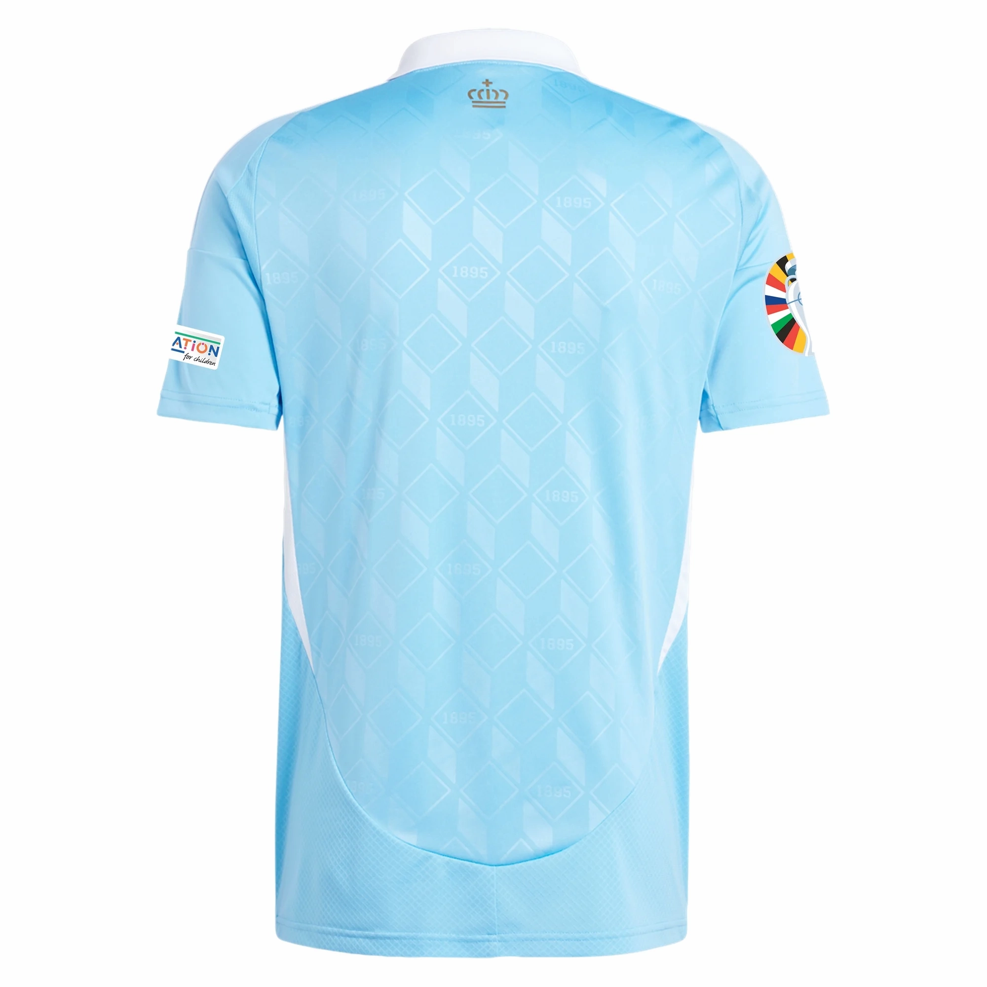 Double Layered Collar adidas Belgium Away Jersey w/ Euro 2024 Patches 24/25 (Semi Blue Burst)