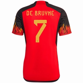 Fade Resistant Prints Quick Release Zipper Tech adidas Belgium Kevin De Bruyne Home Jersey 22/23 (Red/Black)