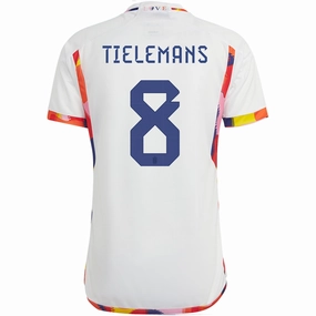adidas Belgium Youri Tielemans Away Jersey 22/23 (White/Multi) Athlete Focus
