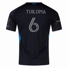 adidas Bill Tuiloma Charlotte FC Authentic Away Jersey 25/26 (Black) Breathable Performance Move Support