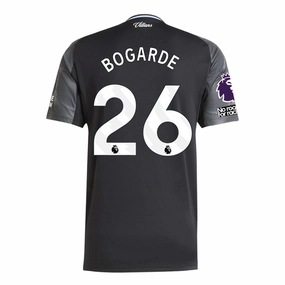 Cool Look Non Binding Armholes adidas Bogarde Men's Aston Villa 25/26 Away Jersey w/ EPL   NRFR Patches (Black/Global Blue)