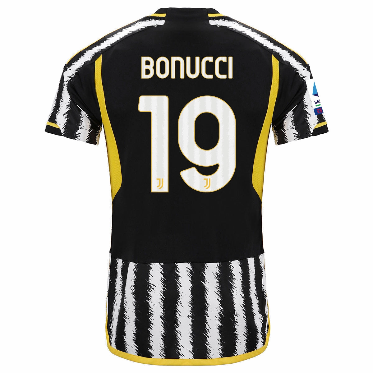 adidas Bonucci Juventus Home Authentic Jersey 23/24 w/ Serie A Patch (Black/White) Weightless Feel