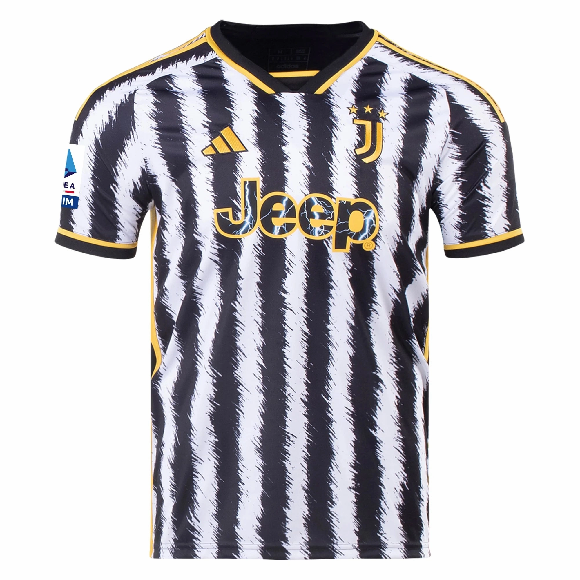 adidas Bonucci Juventus Home Jersey w/ Serie A Patch 23/24 (Black/White) Low Profile Seams