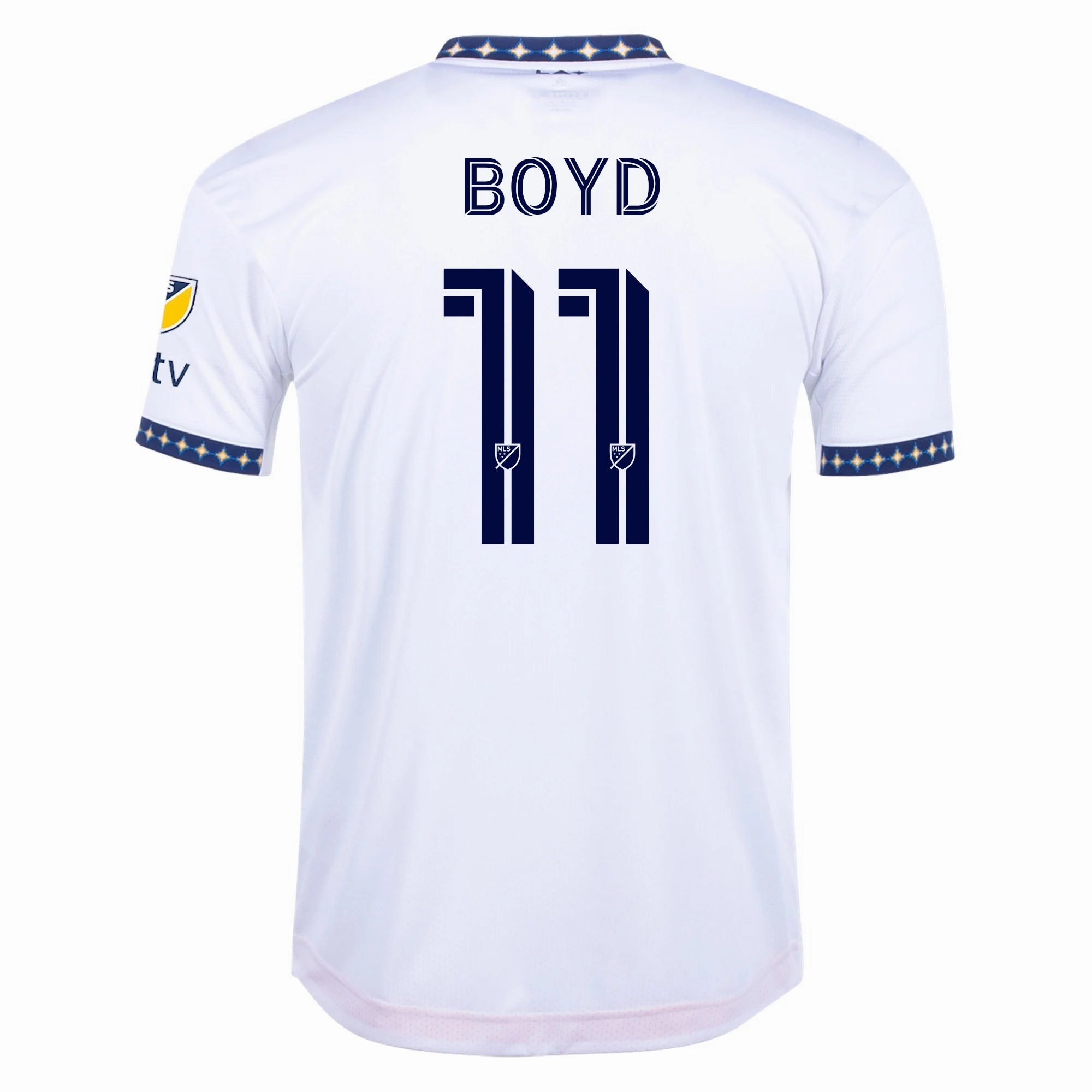 adidas Boyd LA Galaxy Home Authentic Jersey 22/23 w/ MLS Patches (White) Weekend Wear