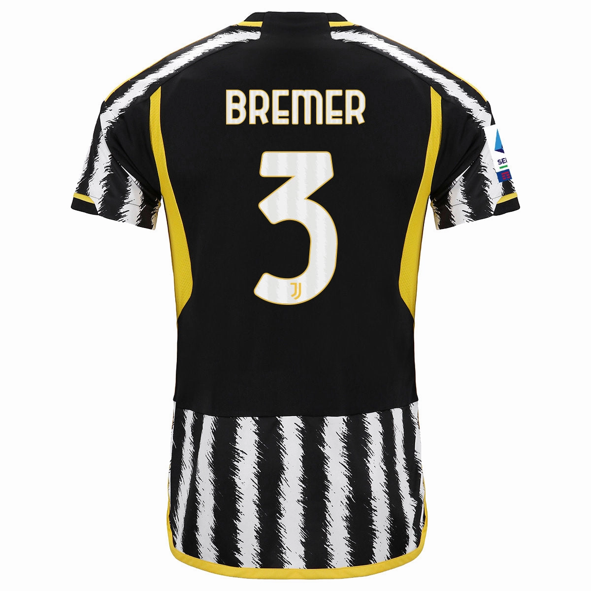 Grid Texture Fabric Temperature Regulating Fabric adidas Bremer Juventus Home Jersey w/ Serie A Patch 23/24 (Black/White)