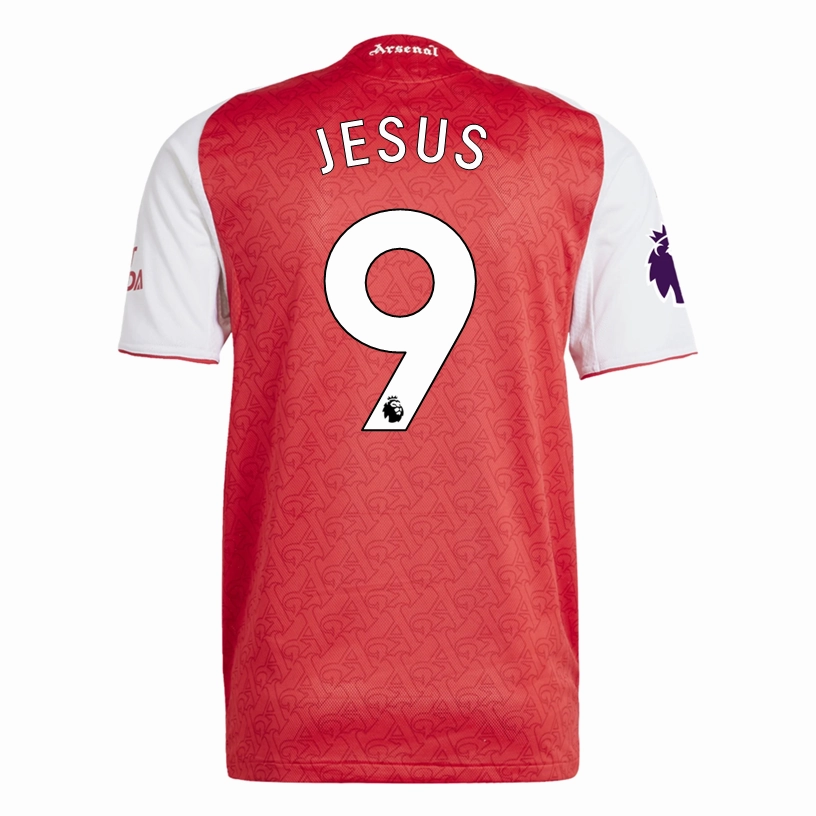 Durable Double Stitched Seams Functional Activewear adidas Bukayo Gabriel Jesus Arsenal FC Authentic Home Jersey 25/26 w/ EPL Patch (Better Scarlet/White