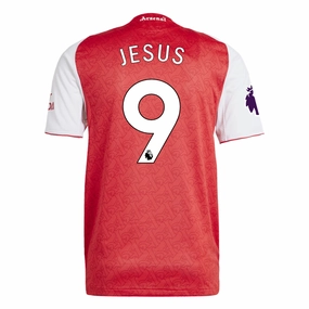 Durable Double Stitched Seams Functional Activewear adidas Bukayo Gabriel Jesus Arsenal FC Authentic Home Jersey 25/26 w/ EPL Patch (Better Scarlet/White